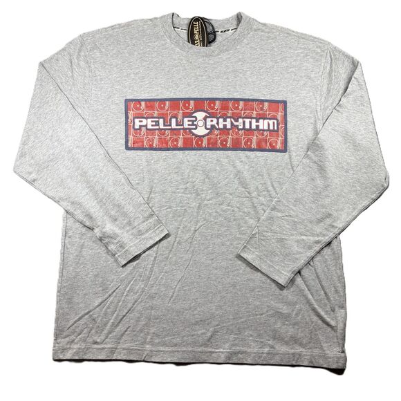 Pelle Pelle Other - Pelle Pelle Men Vintage Long Sleeve T-Shirt NWT Streetwear Hip Hop Gray XL K148